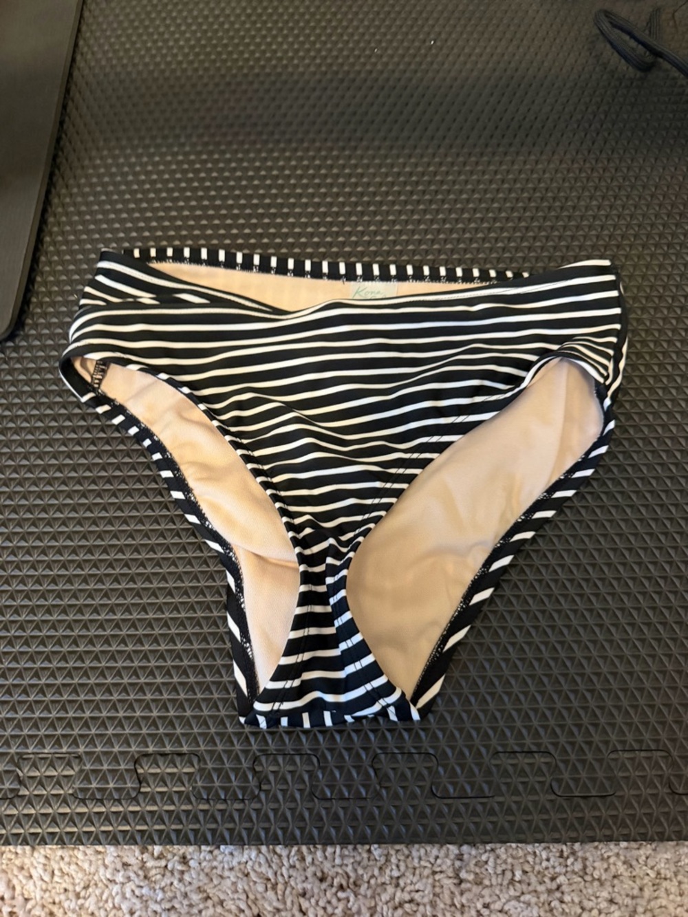 Women's Kona Sol Striped Black and White Bikini Bottom